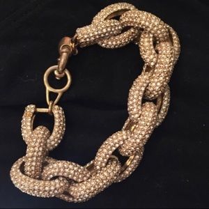 J.  Crew Classic Gold Pave Link Bracelet